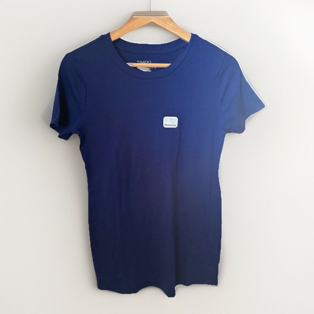 Time and True Lot Of 2 Maternity Short Sleeve Tee M New Blue Soft Basic